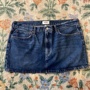 Agolde Dark Blue Denim Mini Skirt